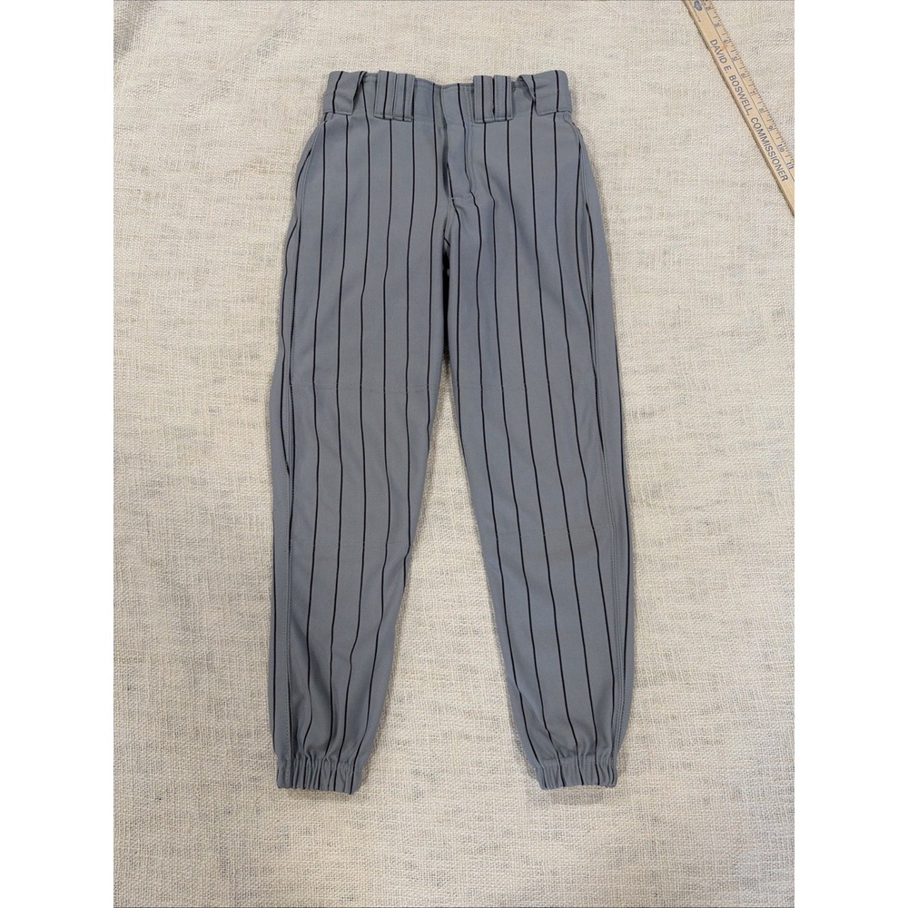 Grey Pinstripe Russel Baseball Pants Youth Size Medium